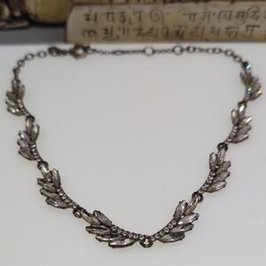 J. Crew Silver Leaf Motif Necklace
